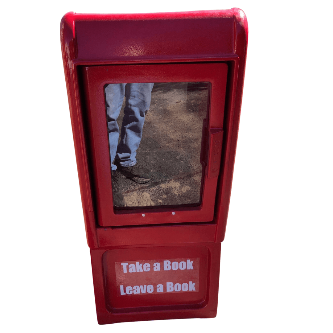 Red Plastic Sidewalk Library - Impact Racks